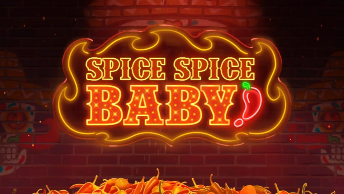 Interface do jogo Spice Spice Baby com pimentas coloridas e elementos festivos
